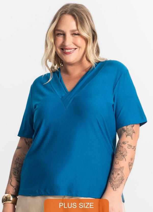 Secret Glam - Blusa Lisa Plus Size Azul