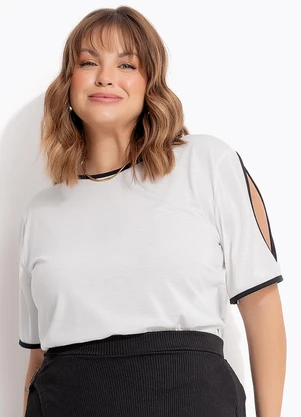 Marguerite - Blusa Off White em Malha - MARGUERITE