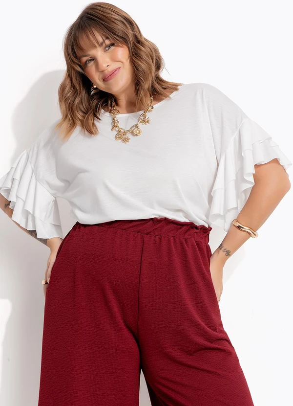 Marguerite - Blusa Off White em Poliviscose 7