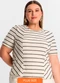 Secret Glam - Blusa Plus Size com Listras Preto - variação: Preto