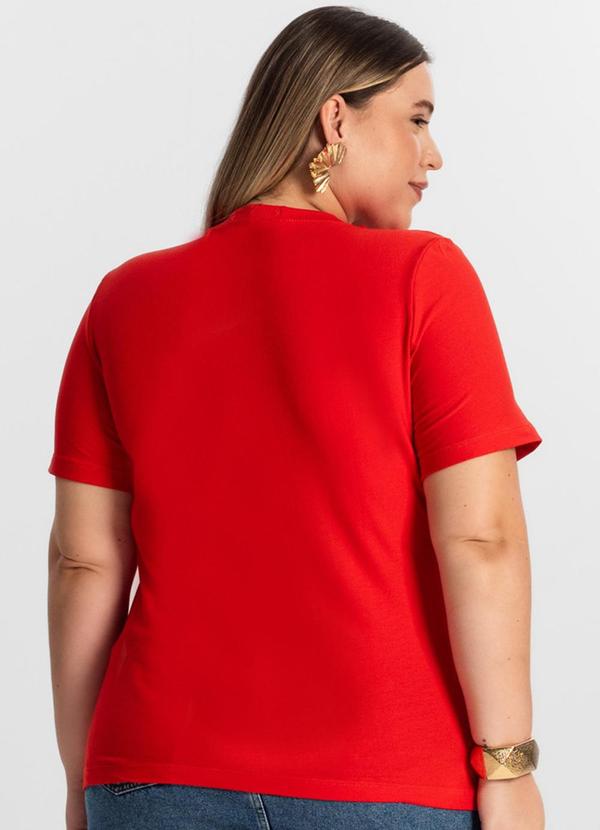 Secret Glam - Blusa Plus Size Manga Curta Laranja 2