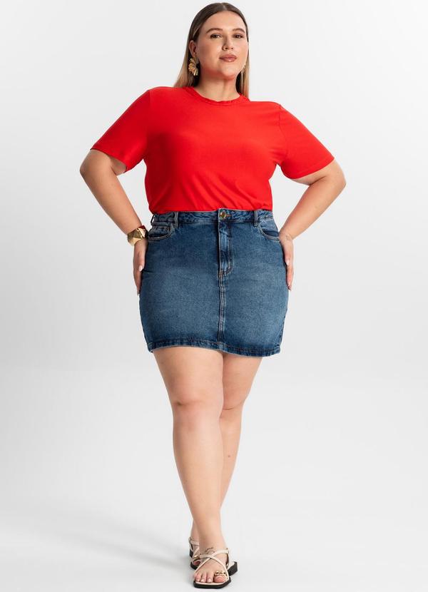 Secret Glam - Blusa Plus Size Manga Curta Laranja 3