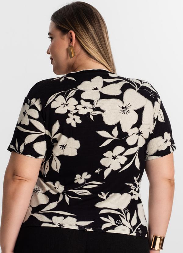 Secret Glam - Blusa Plus Size Manga Curta Secret Glam Preto 2