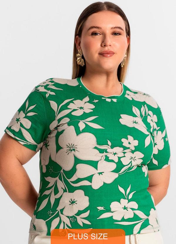Secret Glam - Blusa Plus Size Manga Curta Verde