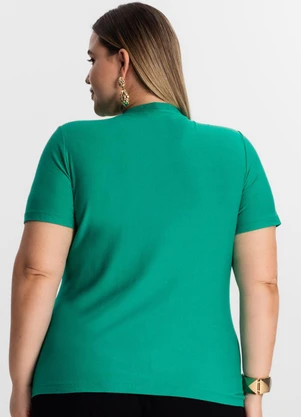 Secret Glam - Blusa Plus Size Manga Curta Verde - SECRET GLAM