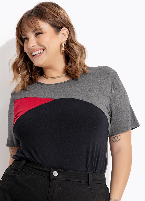 Marguerite - Blusa Preto em Malha de Viscose