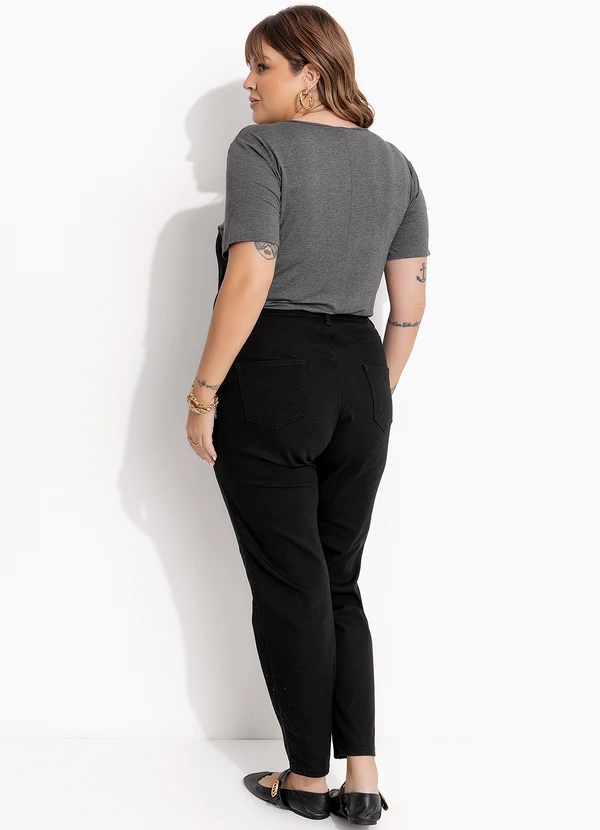 Marguerite - Blusa Preto em Malha de Viscose 5