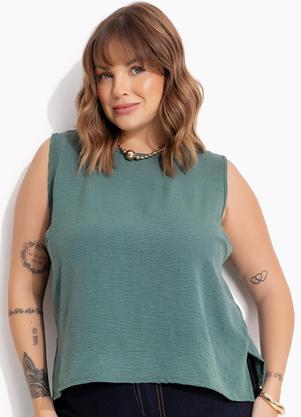 Blusa (Verde Escuro) em Crepe Plano