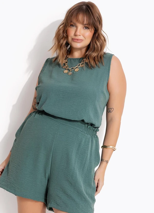 Marguerite - Blusa Verde Escuro em Crepe Plano 8