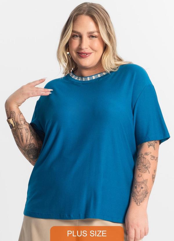 Secret Glam - Blusa Viscose Plus Size Azul