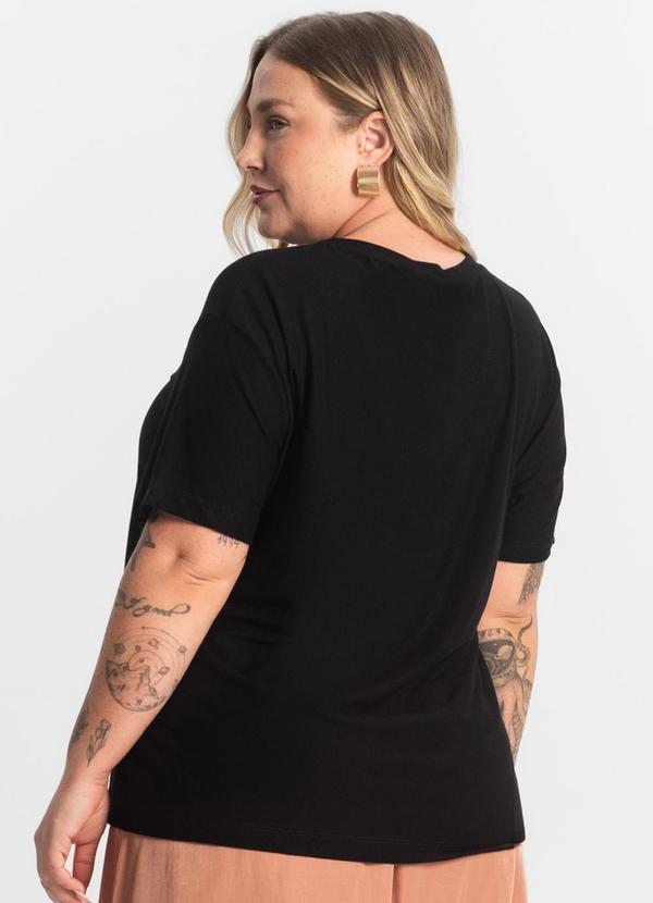 Secret Glam - Blusa Viscose Plus Size Preto 3
