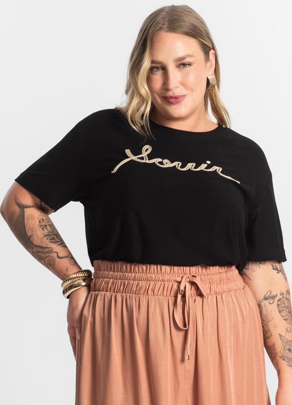 Secret Glam - Blusa Viscose Plus Size Preto 1