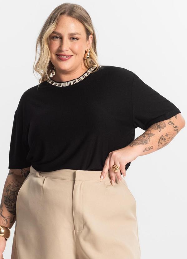 Secret Glam - Blusa Viscose Plus Size Preto 4