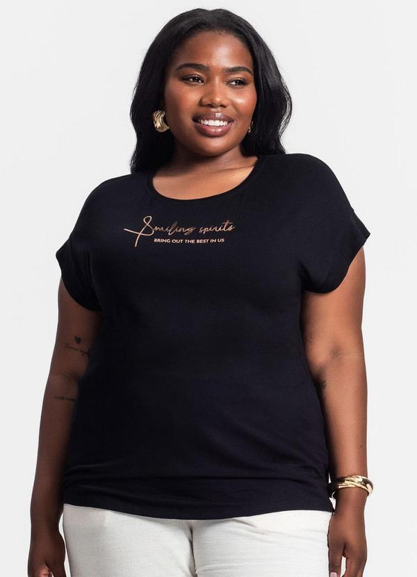 Secret Glam - Camiseta Feminina Estampada Preto 1