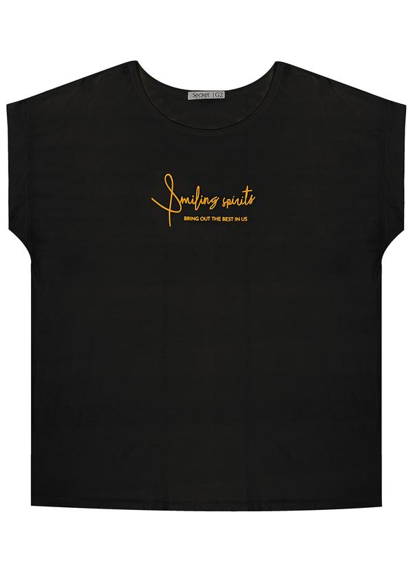 Secret Glam - Camiseta Feminina Estampada Preto 5