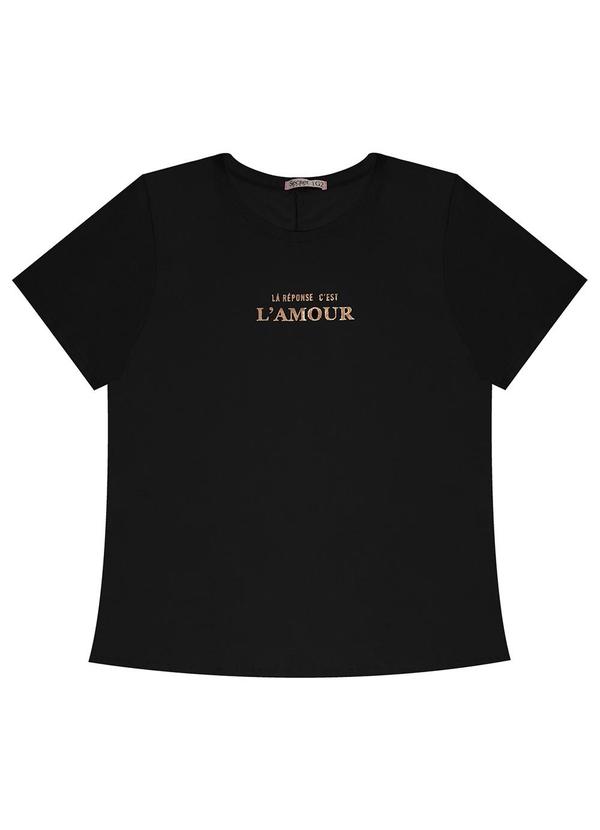 Secret Glam - Camiseta Feminina Plus Size Preto 4