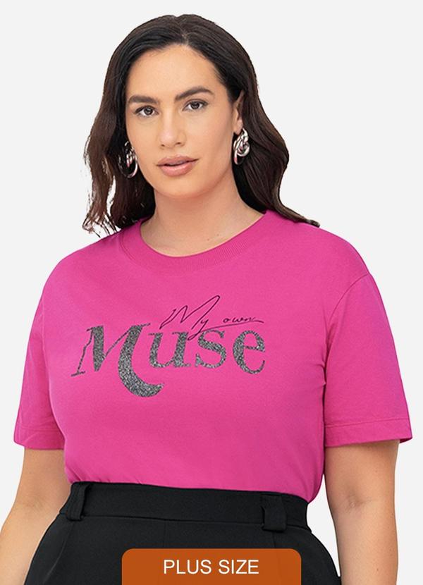 Secret Glam - Camiseta Feminina Plus Size Rosa