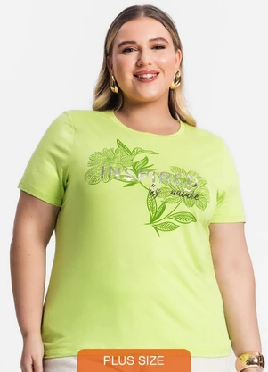 Secret Glam - Camiseta Manga Curta Estampada Verde - SECRET GLAM