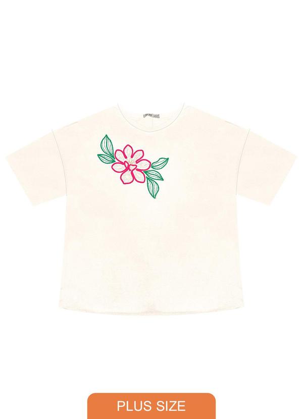 Secret Glam - Camiseta Manga Curta Plus Size Bege