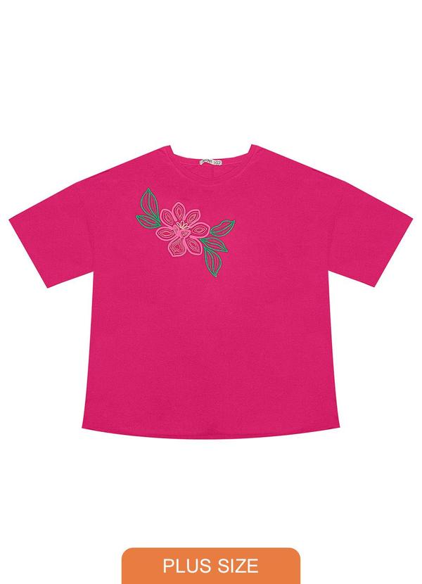 Secret Glam - Camiseta Manga Curta Plus Size Rosa