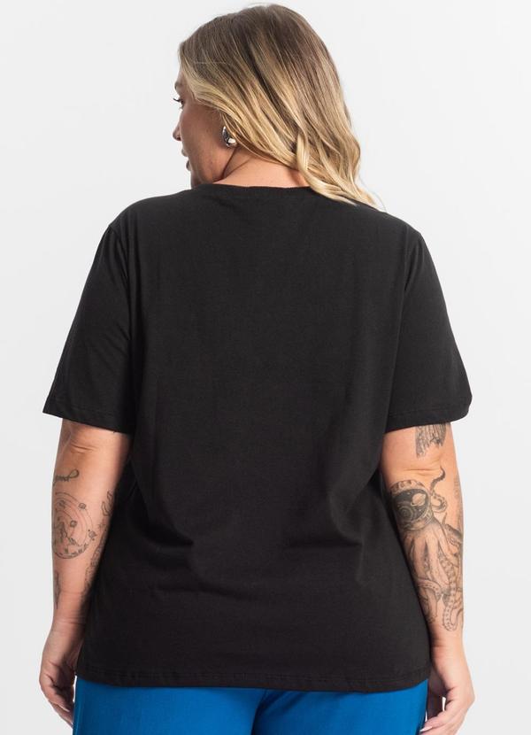 Secret Glam - Camiseta Meia Malha Plus Size Preto 2