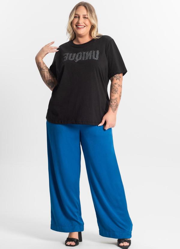 Secret Glam - Camiseta Meia Malha Plus Size Preto 3