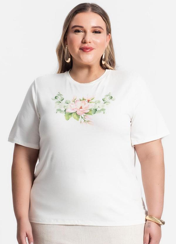 Secret Glam - Camiseta Plus Size Feminina Bege