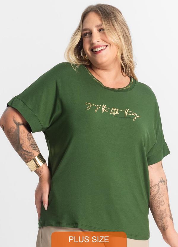 Secret Glam - T- Shirt Feminina Manga Curta Verde