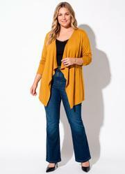 Cardig� com Pontas Plus Size Amarelo