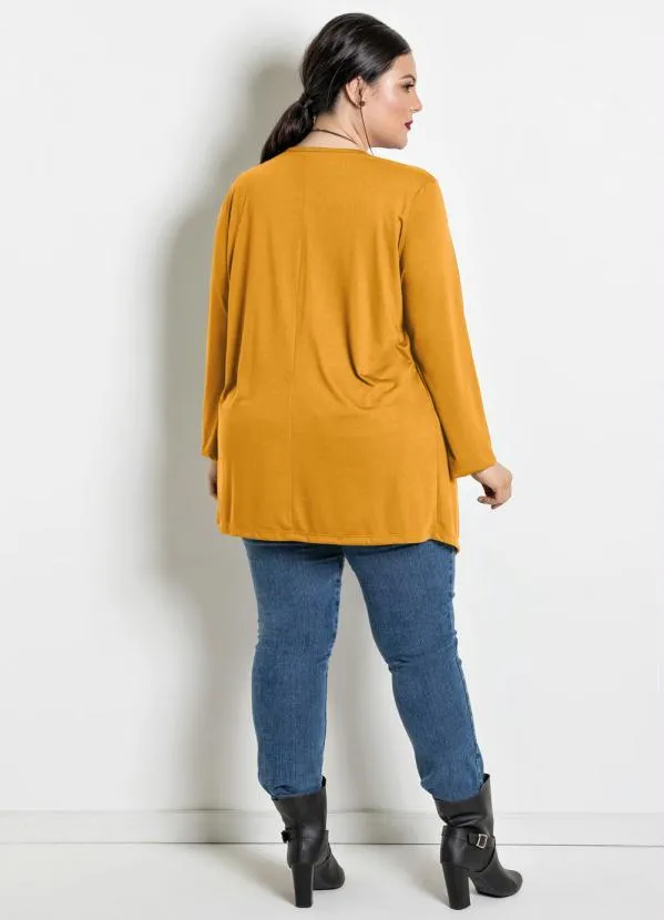 Marguerite - Cardigã com Pontas Plus Size Amarelo 4