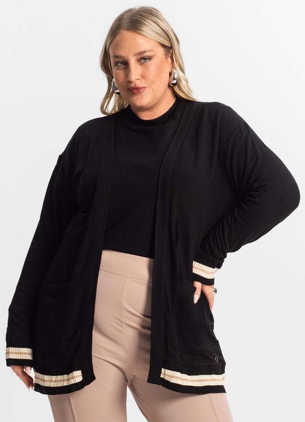 Secret Glam - Cardigam Plus Size Feminino Preto 4
