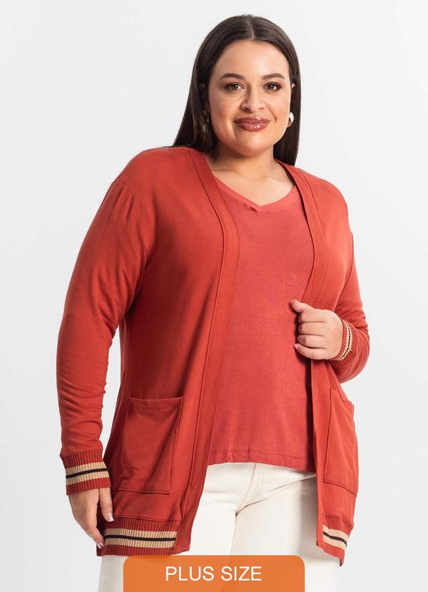 Secret Glam - Cardigam Plus Size Feminino Vermelho