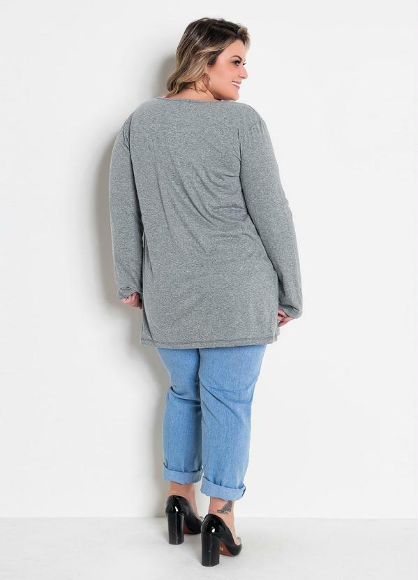 Marguerite - Cardigan Alongado Mescla Plus Size 3