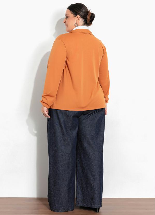 Marguerite - Cardigan Caramelo com Mangas Plus Size 1