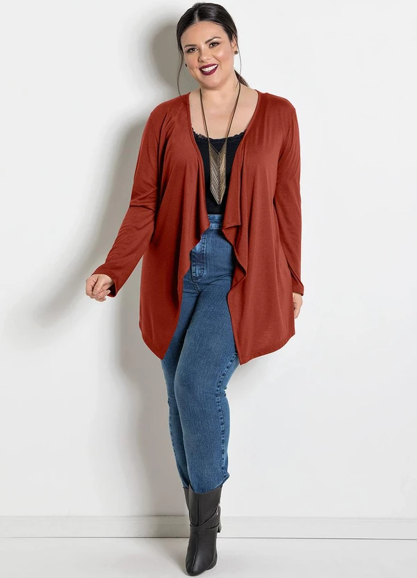 Marguerite - Cardigan Caramelo em Poliviscose 3
