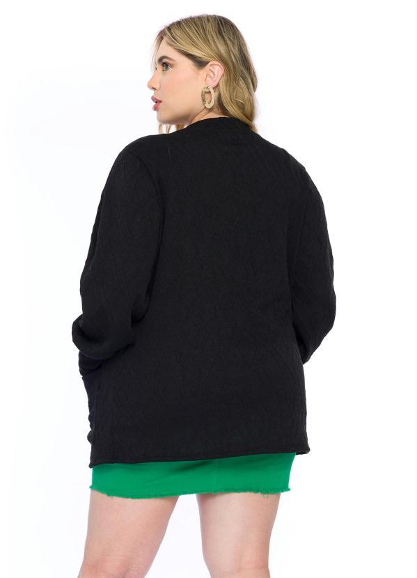 Lisamour - Cardigan em Tricot Losango Preto 2
