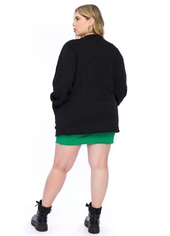 Lisamour - Cardigan em Tricot Losango Preto 4