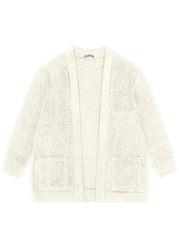 Secret Glam - Cardigan Feminino Plus Size em Tricot Bege 4