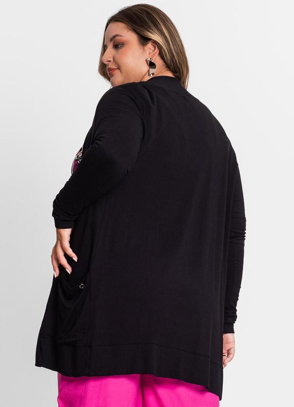 Secret Glam - Cardigan Feminino Plus Size Preto 2