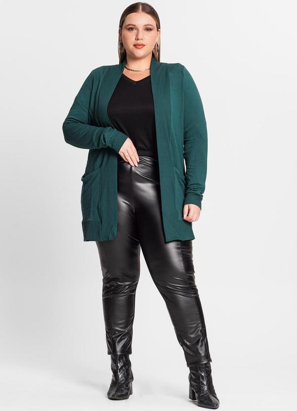 Secret Glam - Cardigan Feminino Plus Size Verde 3