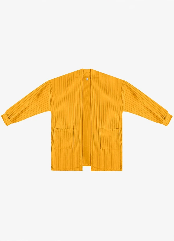 Infinita Cor - Cardigan Feminino Pluz Size Amarelo
