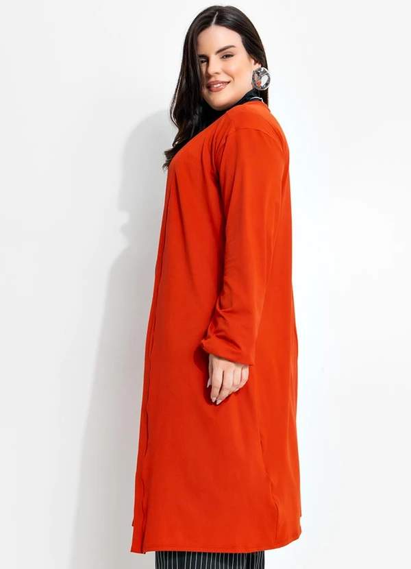 Marguerite - Cardigan Ferrugem em Malha Suede 2