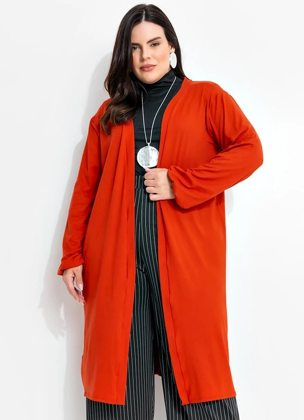 Marguerite - Cardigan Ferrugem em Malha Suede 3