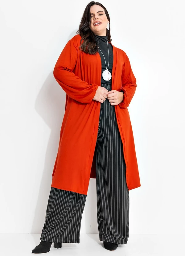 Marguerite - Cardigan Ferrugem em Malha Suede 4