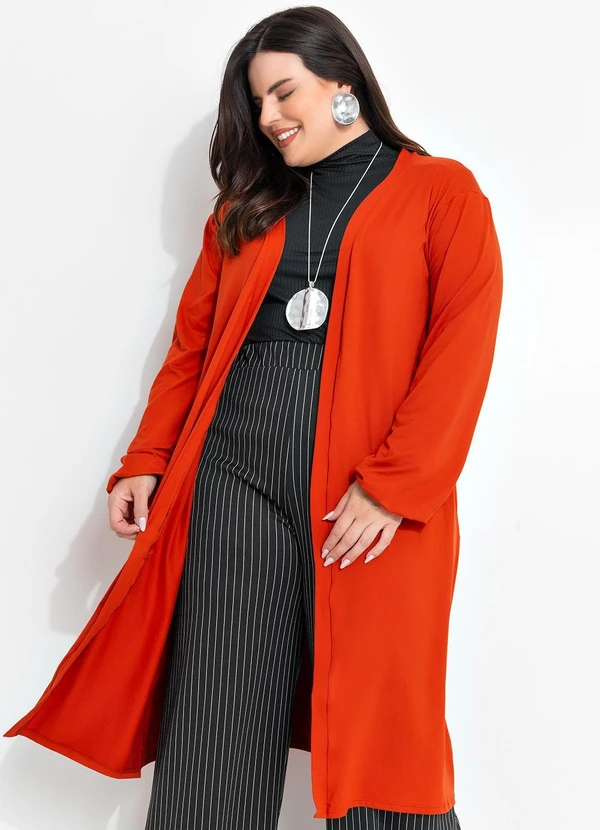 Marguerite - Cardigan Ferrugem em Malha Suede 5