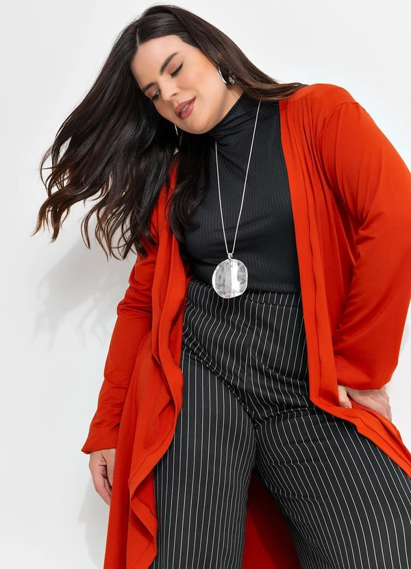 Marguerite - Cardigan Ferrugem em Malha Suede 6