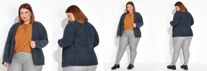 Cardigan Marinho em Bucl Plus Size
