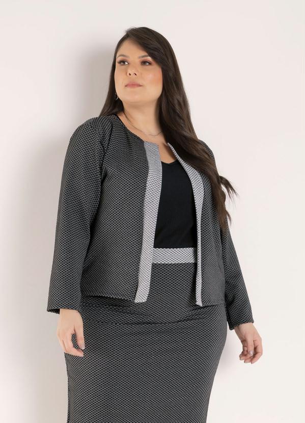 Marguerite - Cardigan Mescla em Malha Jacquard Plus Size 4