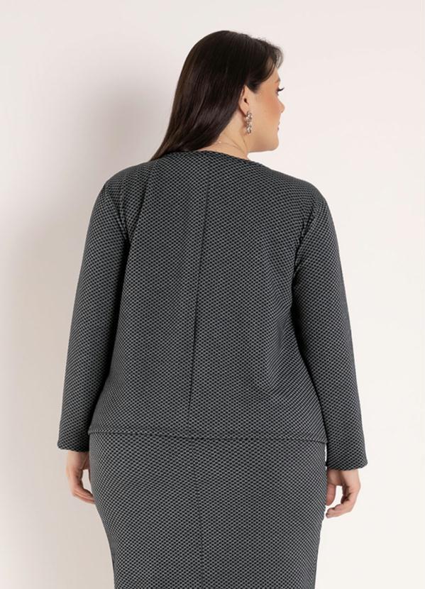 Marguerite - Cardigan Mescla em Malha Jacquard Plus Size 3