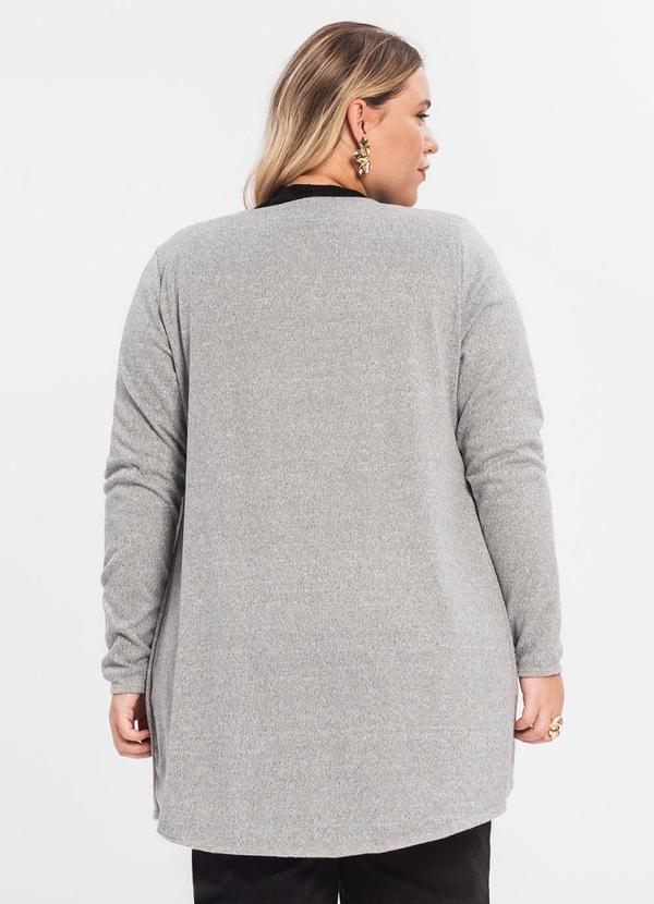 Rovitex - Cardigan Plus Alongado Infinita Cor Cinza 2